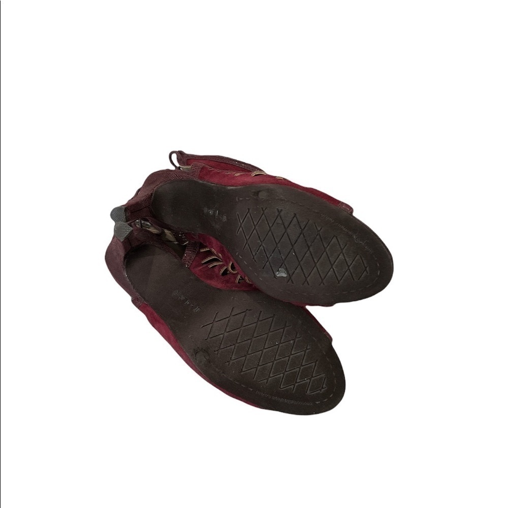 Rialto Women’s Maroon High Heels Strappy Tie Back 8 - Picture 5 of 5